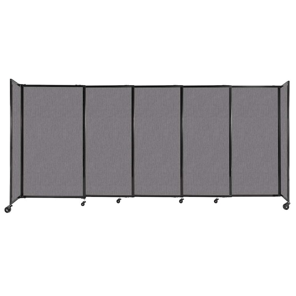 StraightWall Sliding Portable Partition 11'3" x 5' Slate Fabric
